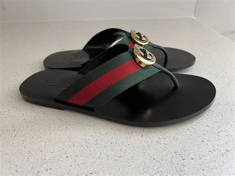 flip flops gucci top view small|gucci flip flops tiktok russian.